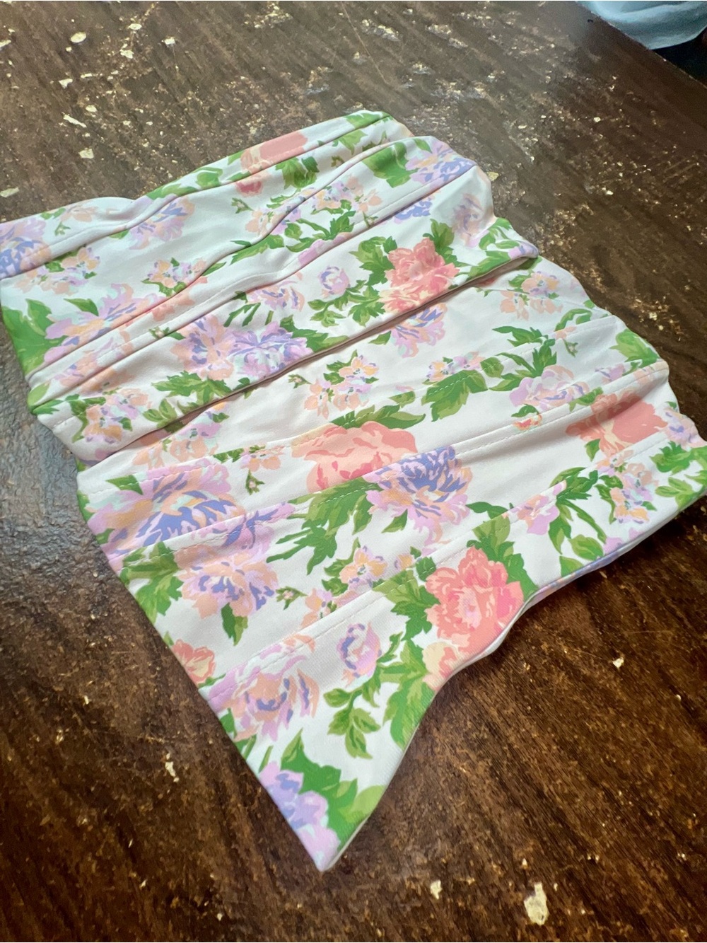 Zara Floral Strapless Corset Top Pastel Cottagecore Size S